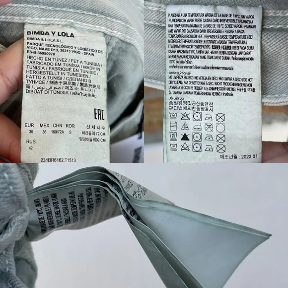 BIMBA Y LOLA CULOTTE - MINT GREEN HIGH RISE JEANS size 36/6 - Picture 16 of 16